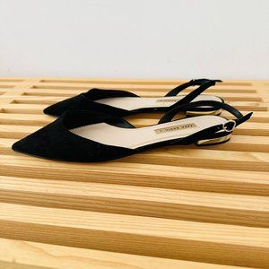 Zara Black Suede Sling Flat